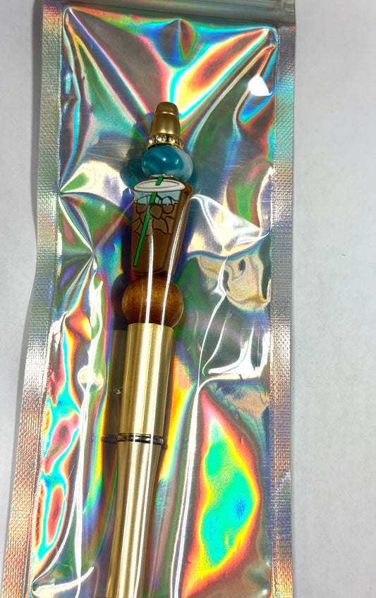 Beadable pen with focal