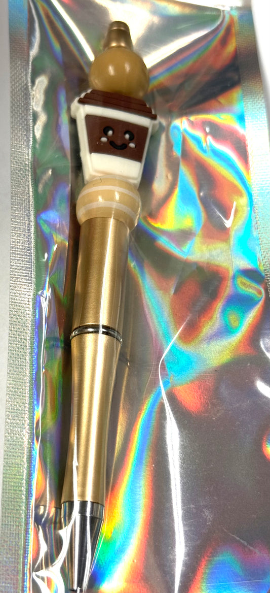 Beadable pen with focal