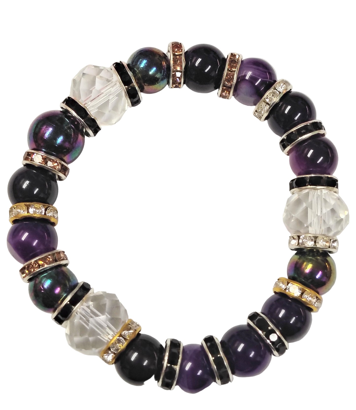 Amethyst and chrome inspired bracelet